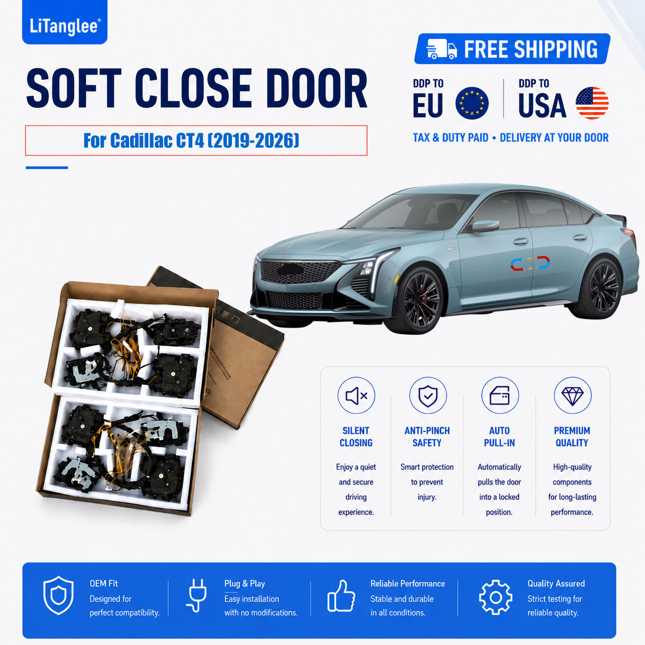 For Cadillac CT4 (2019-2026) Premium Electric Suction Door Kit