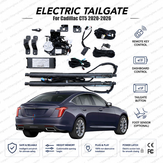 For Cadillac CT5 2020-2026 Smart Power Trunk Lift Kit by LiTanglee® | Electric Trunk Opener with Soft Close | Full Digital Bus Integration | Precision-Fit Actuators | Luxury Sedan Upgrade