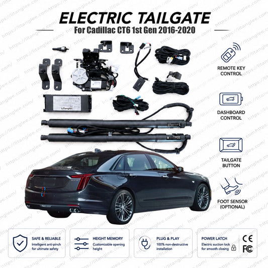 For Cadillac CT6 1st Gen 2016-2020 Smart Power Trunk Lift Kit by LiTanglee® | Electric Trunk Opener with Soft Close | Full Digital Bus Integration | Heavy-Duty Luxury Sedan Upgrade