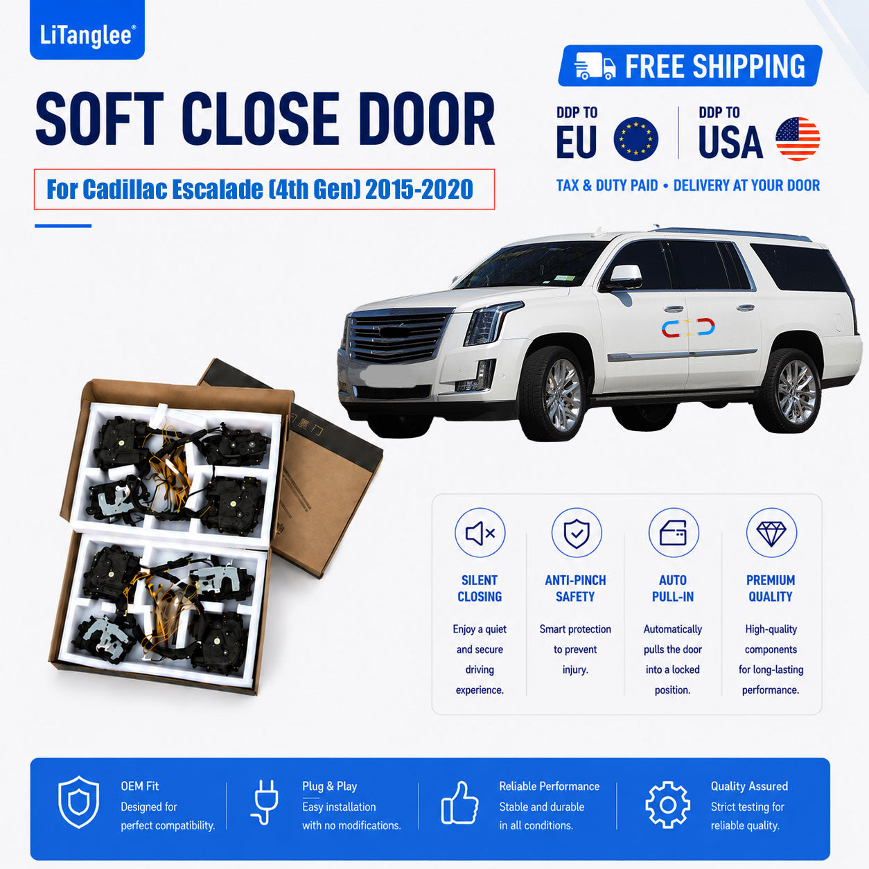 For Cadillac Escalade (4th Gen) 2015-2020 Premium Electric Suction Door Kit