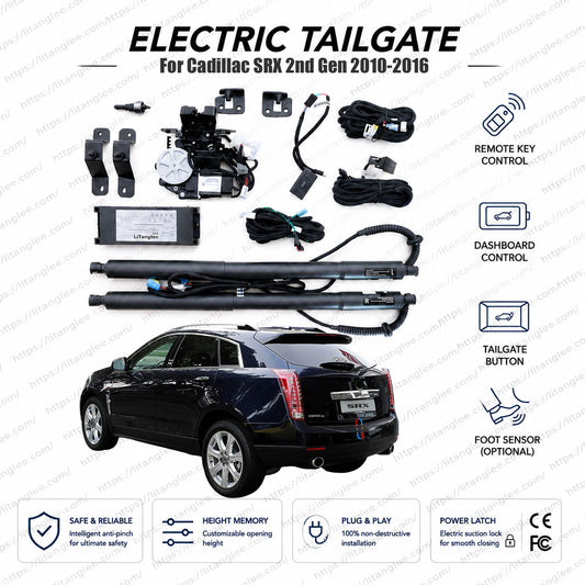 For Cadillac SRX 2nd Gen 2010-2016 Smart Power Tailgate Lift Kit by LiTanglee® | Electric Trunk Opener with Soft Close | Full Retrofit Upgrade System | Dual Heavy-Duty Struts