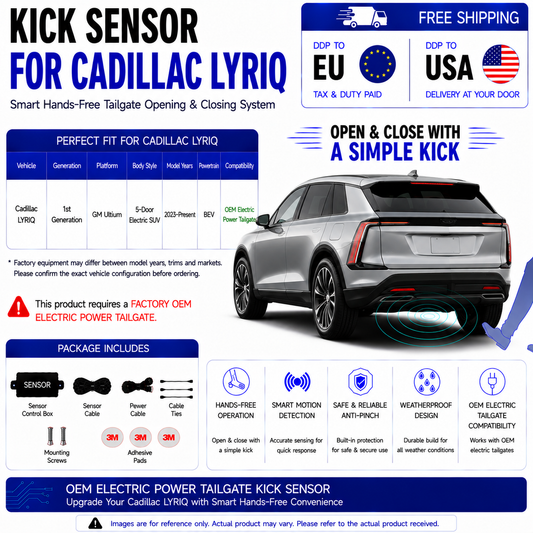 For Cadillac LYRIQ 1st Gen OEM Electric Power Tailgate Smart Hands-Free Kick Sensor – Foot-Activated Tailgate Opening & Closing System