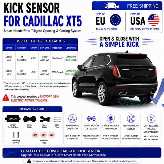 For Cadillac XT5 1st 2nd Gen OEM Electric Power Tailgate Smart Hands-Free Kick Sensor – Foot-Activated Tailgate Opening & Closing System