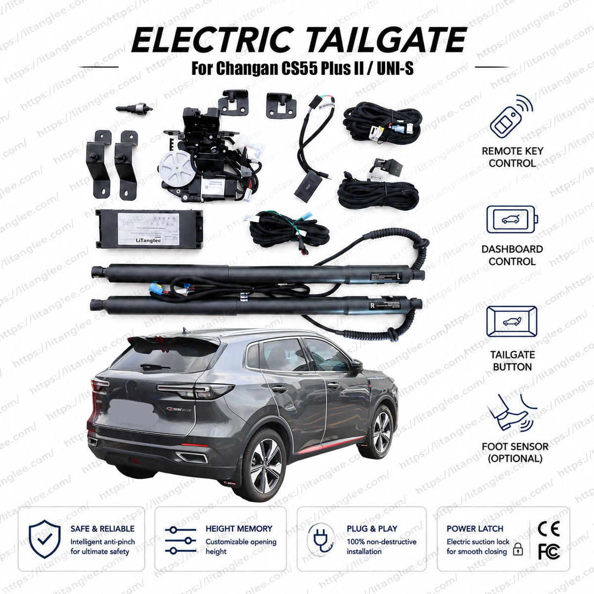 For Changan CS55 Plus II 2021-2025 / UNI-S Electric Power Tailgate Lift Kit | Automatic Trunk Opener with Soft Close