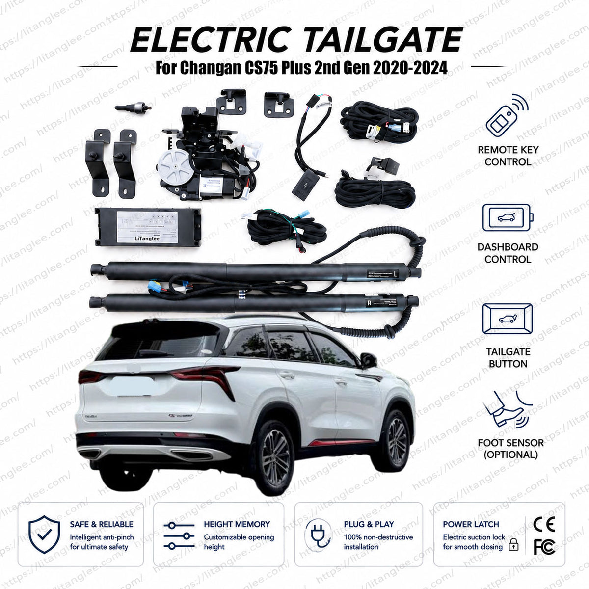 For Changan CS75 Plus 2nd Generation 2020-2024 Electric Power Tailgate Lift Kit | Automatic Trunk Opener with Soft Close