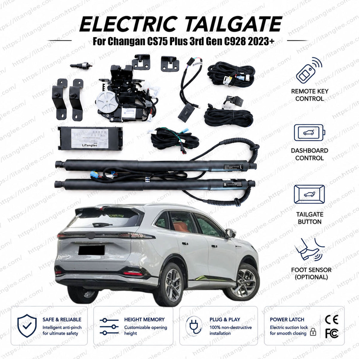 For Changan CS75 Plus 3rd Generation C928 2023-2027 Electric Power Tailgate Lift Kit | Automatic Trunk Opener with Soft Close