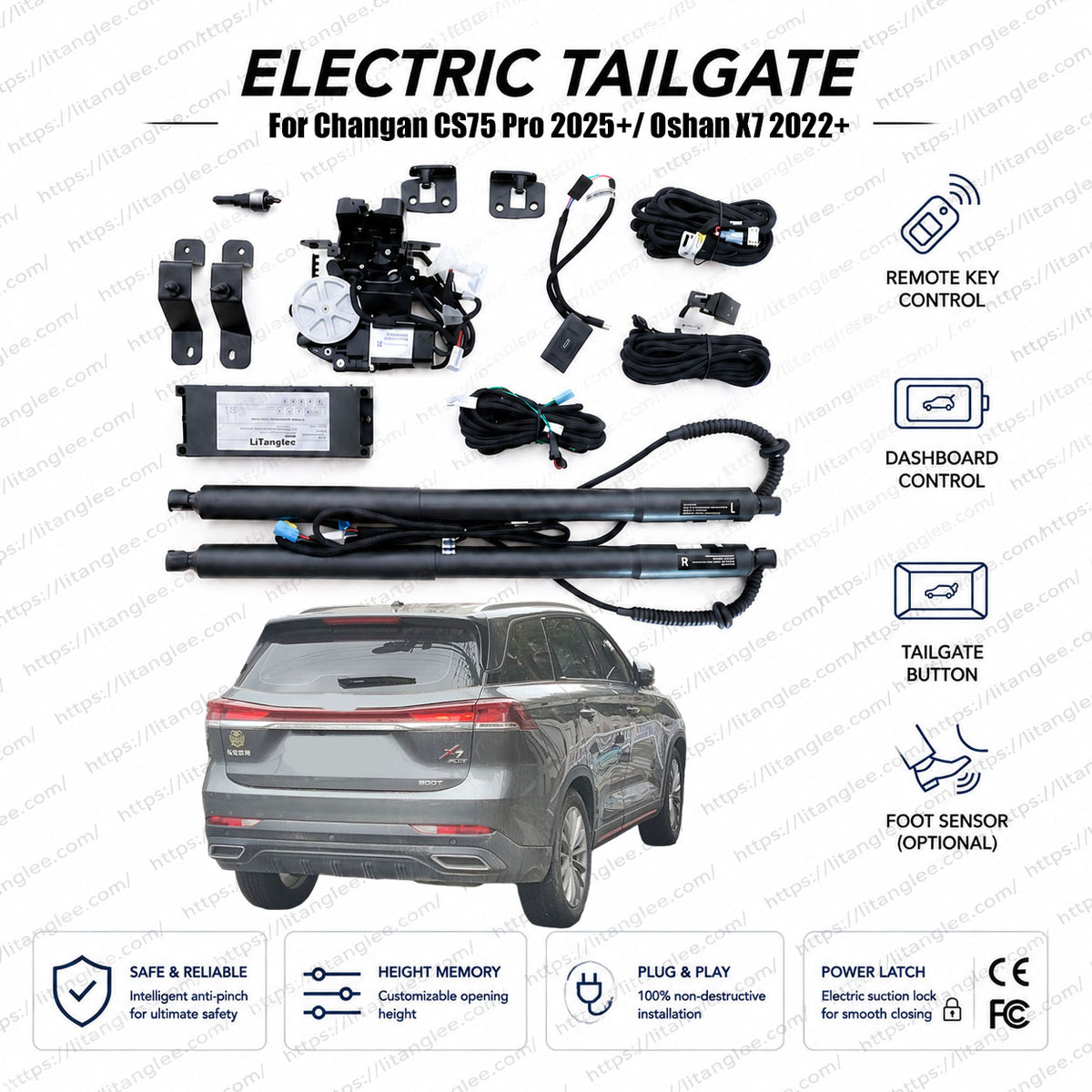 For Changan CS75 Pro 2025-Present / Oshan X7 2022-Present Electric Power Tailgate Lift Kit | Automatic Trunk Opener with Soft Close
