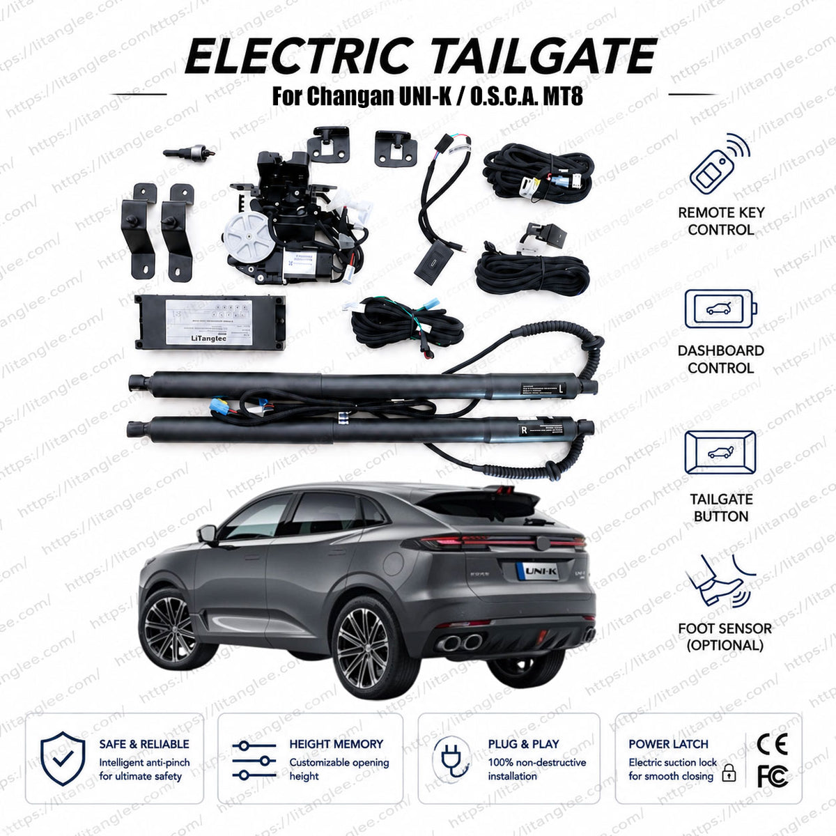 For Changan UNI-K 2020-Present / O.S.C.A. MT8 2026-Present Electric Power Tailgate Lift Kit | Automatic Trunk Opener with Soft Close