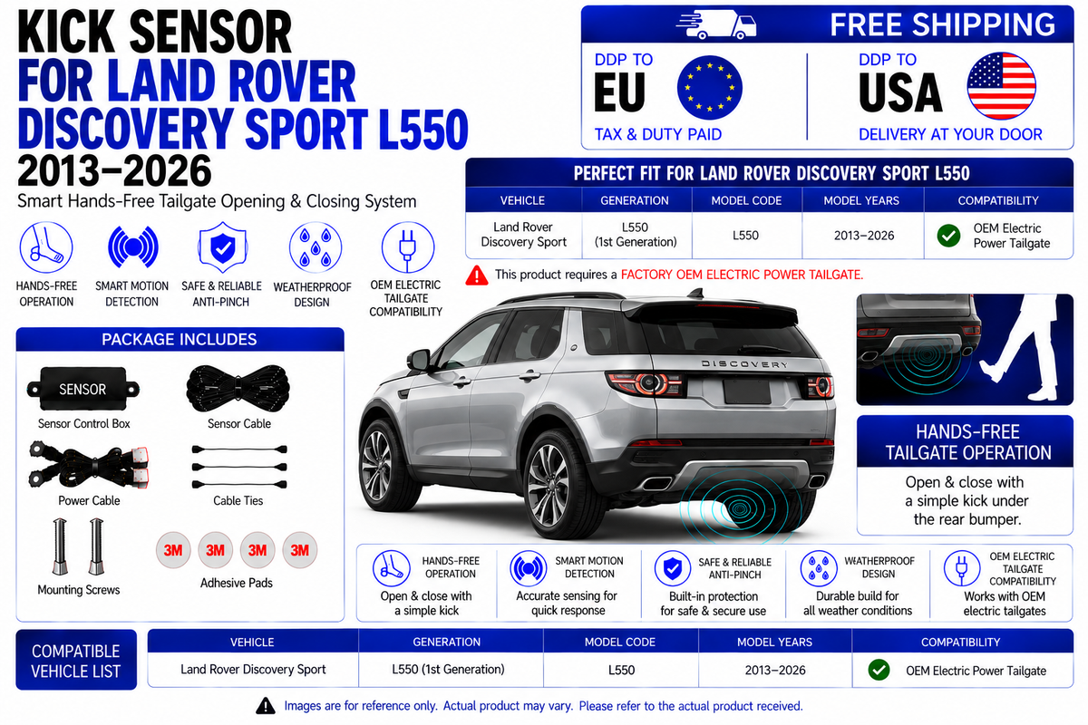For Land Rover Discovery Sport L550 2013–2026 OEM Electric Power Tailgate Smart Hands-Free Kick Sensor – Foot-Activated Tailgate Opening & Closing System