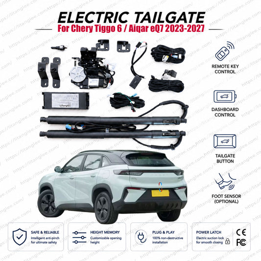 Für Chery Tiggo 6 / Aiqar eQ7 2023-2026 Smart Power Heckklappen-Lift-Kit von LiTanglee® | Intelligenter elektrischer Kofferraumöffner | Mittelgroßer rein elektrischer SUV | Zwei Streben | OEM Passform & CE-zertifiziert