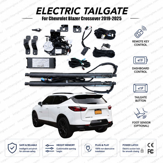 For Chevrolet Blazer Crossover 2019-2025 Smart Power Tailgate Lift Kit by LiTanglee® | Smart Electric Tailgate Opener | Fits Blazer LT, 2LT, 3LT, RS, Premier Trims | Dual Struts | CE Certified