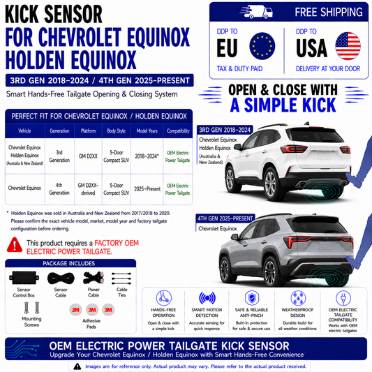 For Chevrolet Equinox Holden Equinox 3rd 4th Gen OEM Electric Power Tailgate Smart Hands-Free Kick Sensor – Foot-Activated Tailgate Opening & Closing System