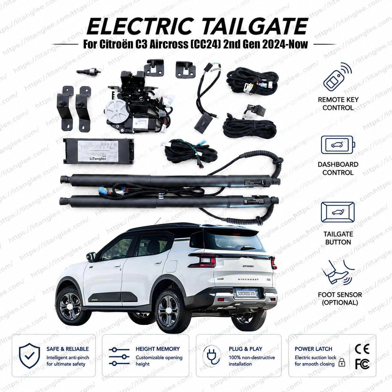For Citroën C3 Aircross (CC24) 2nd Gen Smart Power Tailgate Lift Kit | Electric Trunk Opener with Soft Close | Native CAN-Bus Integrated | Stealth Non-Destructive Installation | DDP Shipping to EU & US