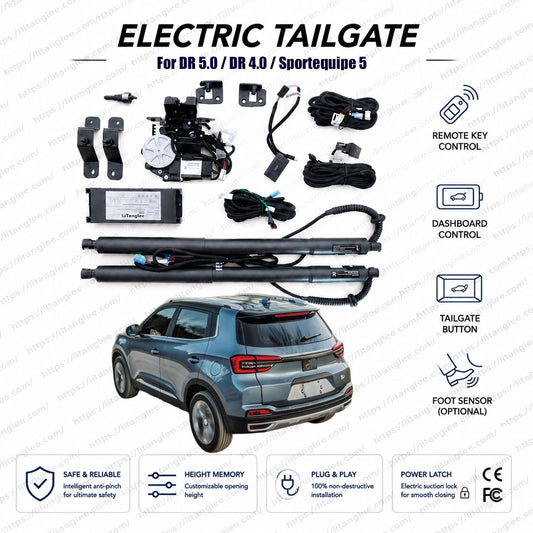 DR 5.0 / DR 4.0 / Sportequipe 5 Power Tailgate Lift Kit | Smart Electric Trunk Opener | Dual Struts | OEM Fit & CE Certified