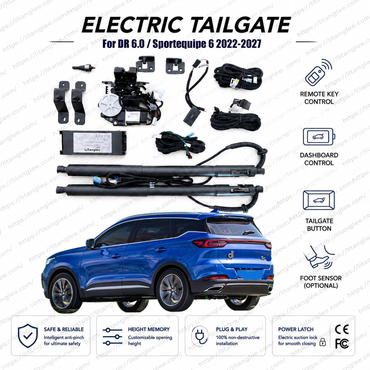 For DR 6.0 / Sportequipe 6 2022-2027 Smart Power Tailgate Lift Kit | Electric Trunk Opener | Dual Electric Struts | OEM Fit