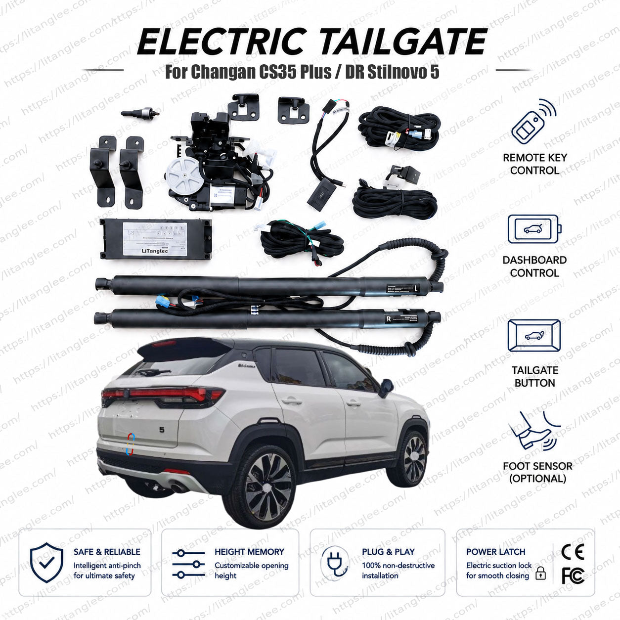 For DR 5 / DR Stilnovo 5 2018-2026 Smart Power Tailgate Lift Kit by LiTanglee® | Electric Trunk Opener with Soft Close | European-Spec Quality & Compatibility | CAN-Bus Integrated | Non-Destructive Installation