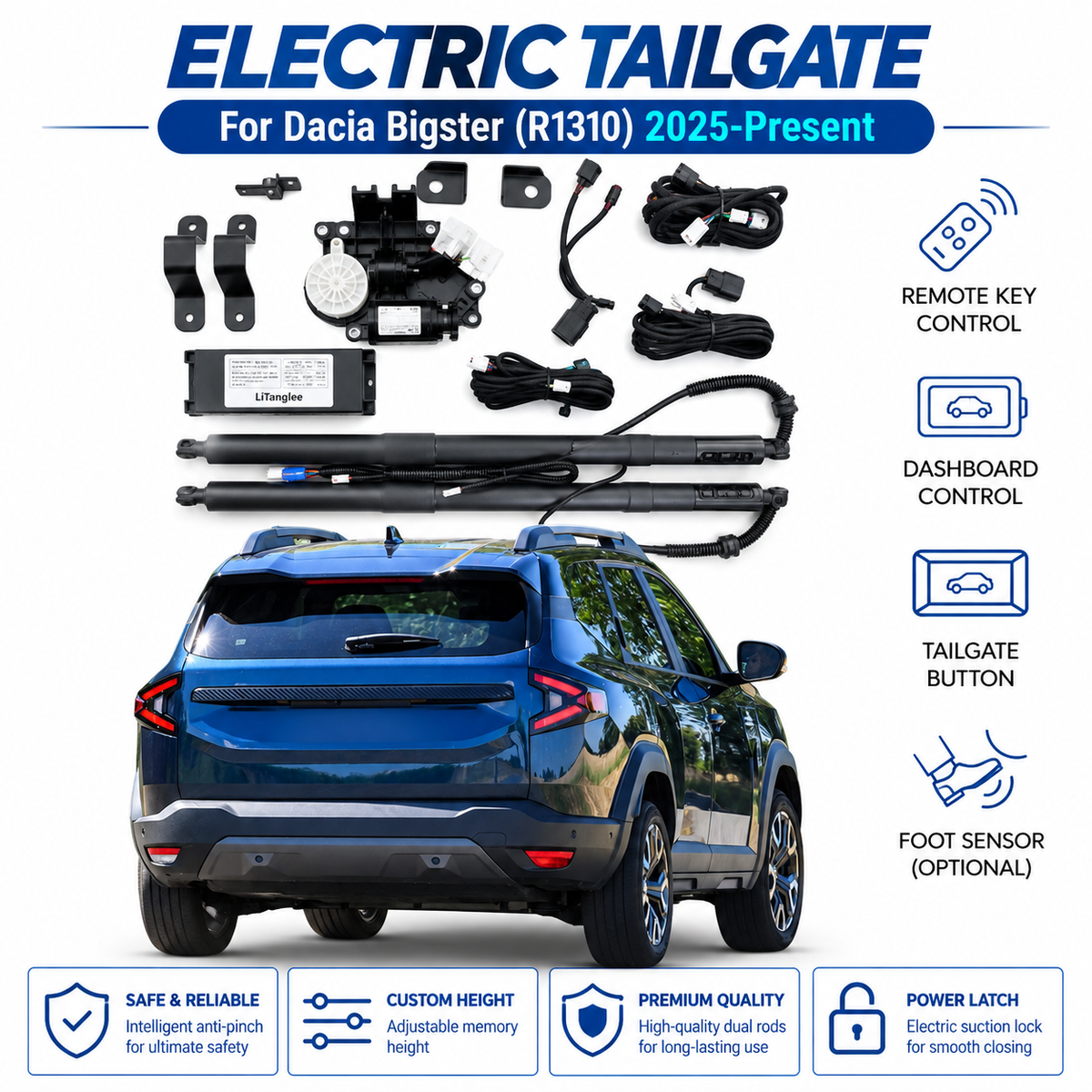 For Dacia Bigster R1310 2025-present Electric Power Tailgate Kit, Automatic Liftgate Opening and Closing System