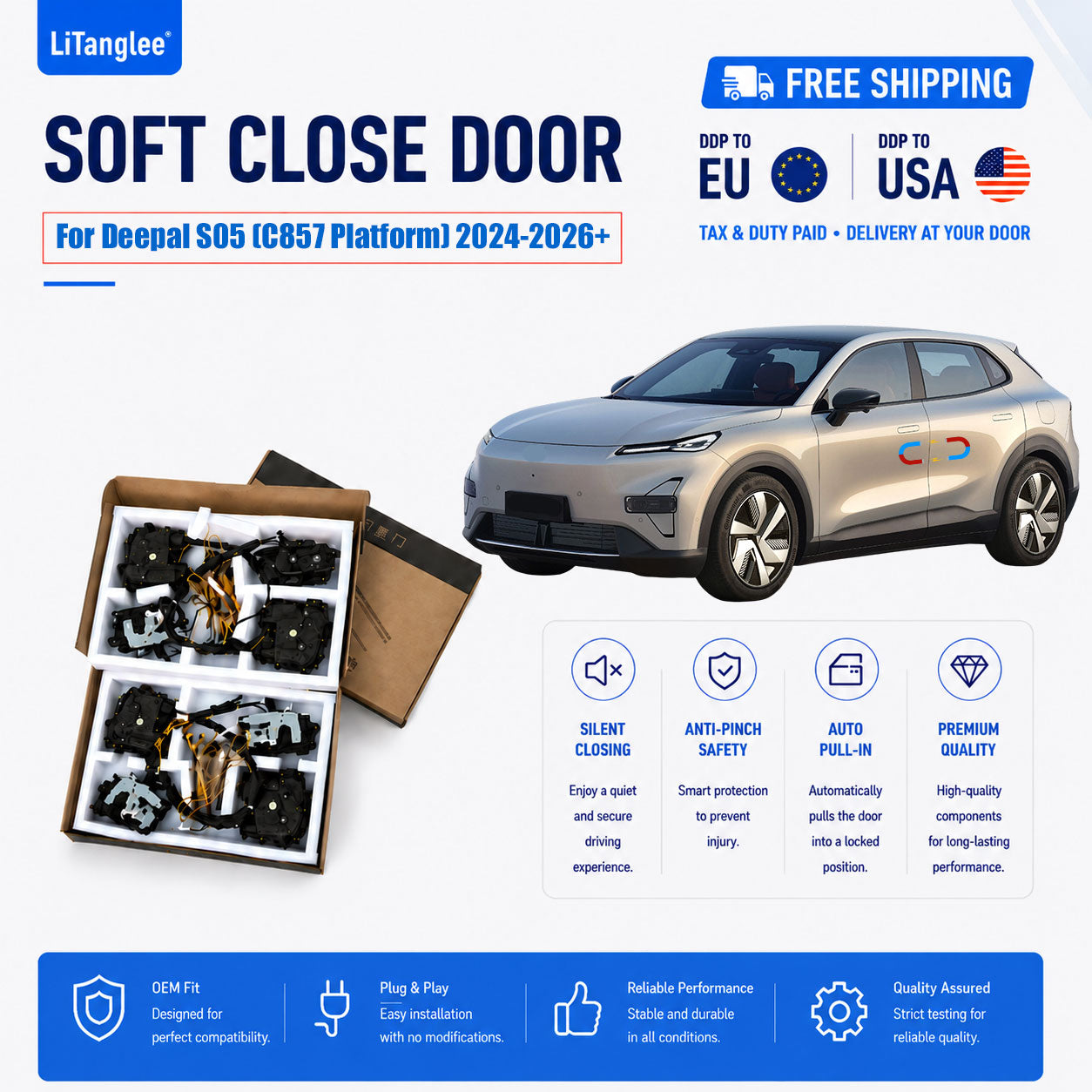 For Deepal S05 (C857 Platform) (2024-2026+) Electric Soft Close Door Upgrade Kit | LiTanglee