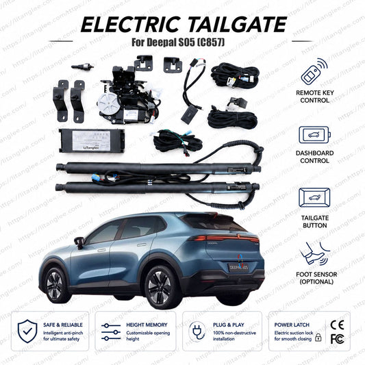 For Deepal S05 / C857 2024-2026 Smart Power Tailgate Lift Kit by LiTanglee® | Electric Trunk Opener with Soft Close | Native CAN-Bus Protocol Integration | Silent High-Torque Actuators | Non-Destructive Plug-and-Play Installation