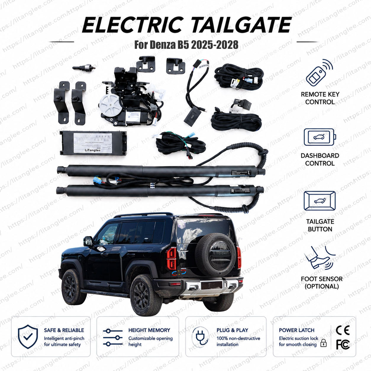 For Denza B5 2025-2027 Smart Power Tailgate Lift Kit by LiTanglee® | Electric Trunk Opener with Soft Close | Full Digital Bus Integration | Precision-Fit Actuators | Non-Destructive Installation