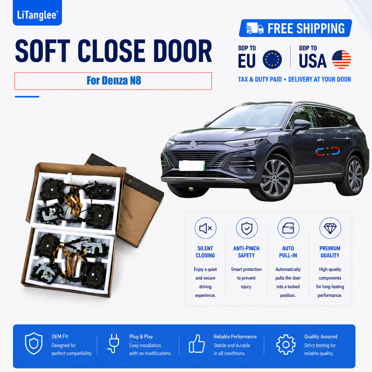 For Denza N8 (2023-2026)  Electric Soft Close Door Upgrade Kit | LiTanglee