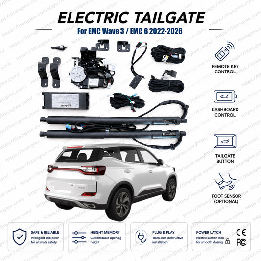 For EMC Wave 3 / EMC 6 2022-2026 Power Tailgate Lift Kit by LiTanglee® | Smart Electric Trunk Opener | Dual Electric Struts | CE Certified