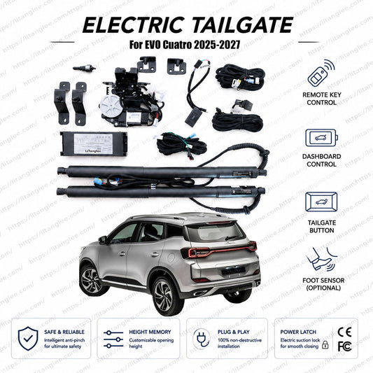 For EVO Cuatro 2025-2027 Power Tailgate Lift Kit by LiTanglee® | Smart Electric Trunk Opener | Dual Electric Struts | CE Certified