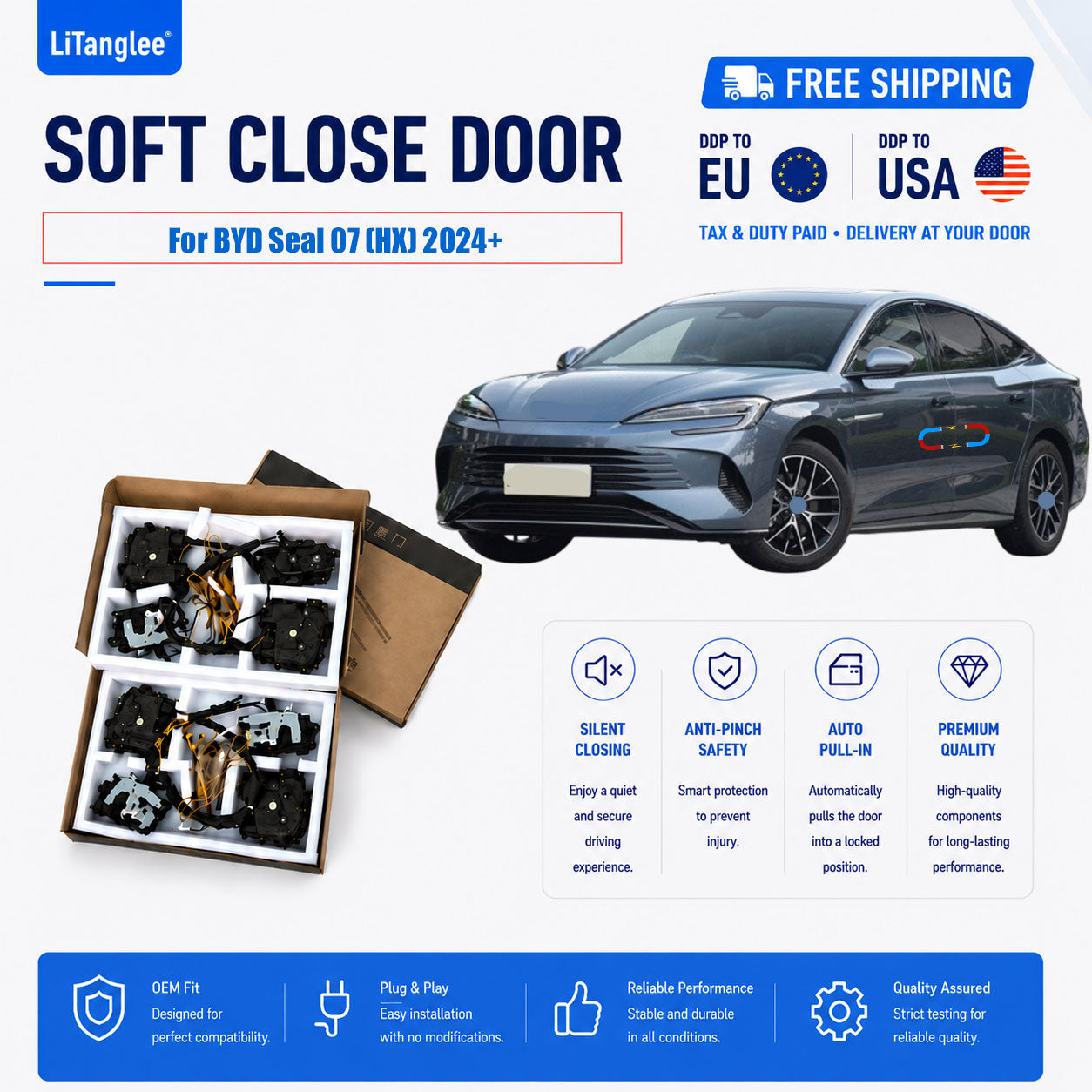 For BYD Seal 07 (HX) Electric Soft Close Door Upgrade Kit - LiTanglee