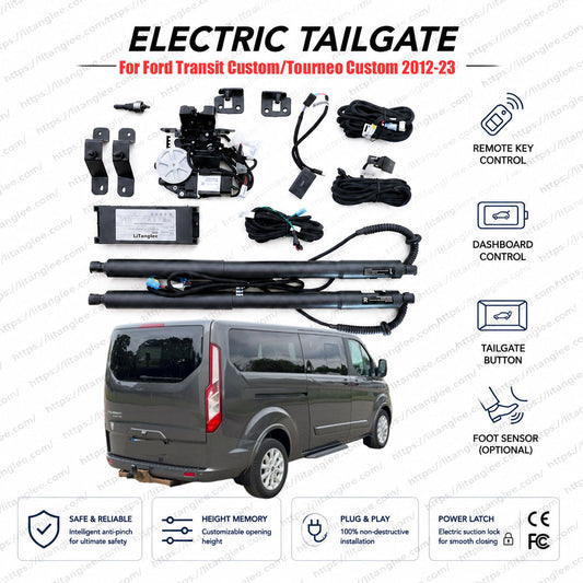 For Ford Transit Custom / Tourneo Custom 2012-2023 1st Gen Smart Power Tailgate Lift Kit | Electric Rear Tailgate Opener | Automatic Liftgate Upgrade | Dual Electric Struts