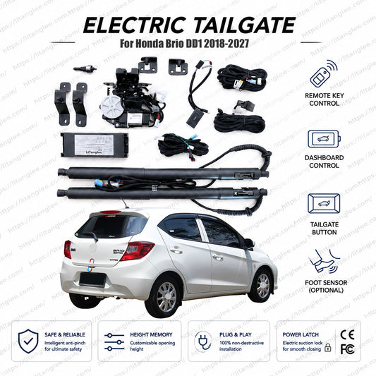 For Honda Brio DD1 Series 2018-2027 Smart Power Tailgate Lift Kit by LiTanglee® | Smart Electric Trunk Opener | Fits 2nd Gen Brio RS, Satya E, S Trims, DD1 Chassis | Dual Struts | CE Certified
