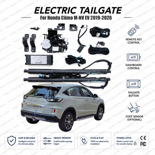 Für Honda Ciimo M-NV / X-NV Elektro-SUV 2019-2026 Smart Power Heckklappenlift-Kit von LiTanglee® | Intelligenter elektrischer Kofferraumöffner | Passend für Ciimo M-NV EV, Dongfeng Honda Electric, EV Matrix | Doppelstreben | CE-zertifiziert