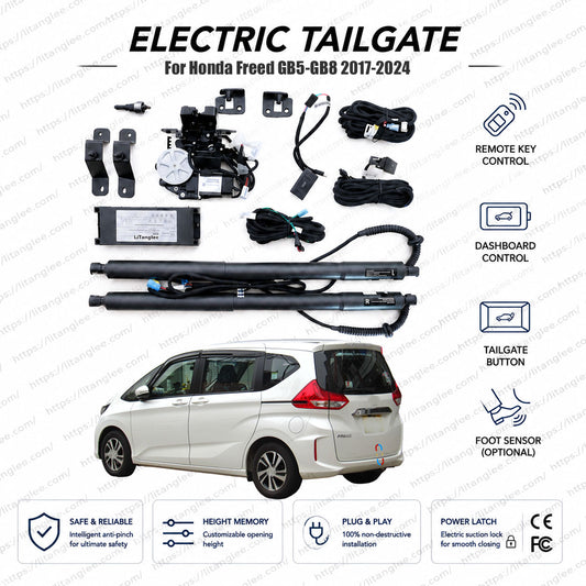 For Honda Freed GB5 GB6 GB7 GB8 Series 2017-2024 Smart Power Tailgate Lift Kit by LiTanglee® | Smart Electric Trunk Opener | Fits Freed Crosstar, G, Modulo X, Hybrid, Freed+ Models | Dual Struts | CE Certified