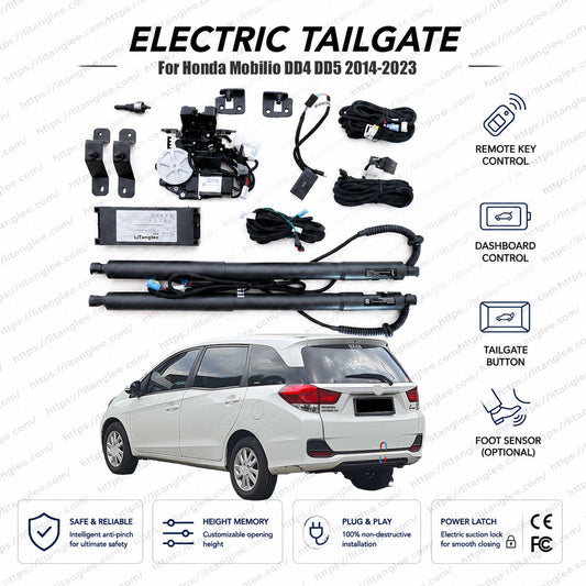 For Honda Mobilio DD4 DD5 Series 2014-2023 Smart Power Tailgate Lift Kit by LiTanglee® | Smart Electric Trunk Opener | Fits Mobilio RS Sport, E, S, V, Prestige Trims, DD4 DD5 Chassis | Heavy-Duty Dual Struts | CE Certified