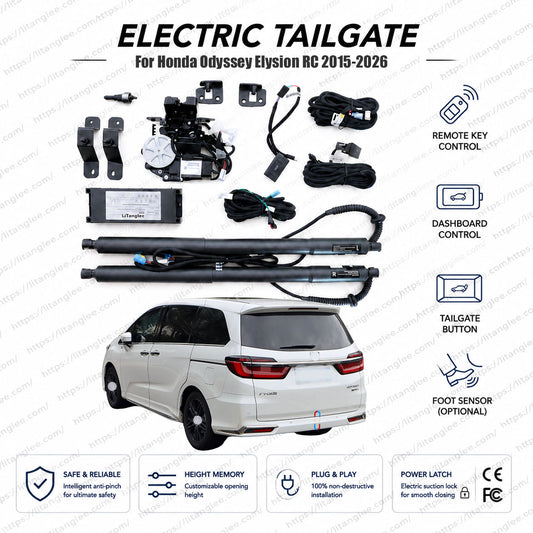 Für Honda Odyssey / Elysion RC Serie 2015-2026 Smart Power Heckklappen-Liftsystem von LiTanglee® | Intelligenter elektrischer Kofferraumöffner | Passend für Odyssey EX, EX-L, Elysion Luxury, e:HEV Hybrid, RC1, RC2, RC4 | Doppelstreben | CE-zertifiziert