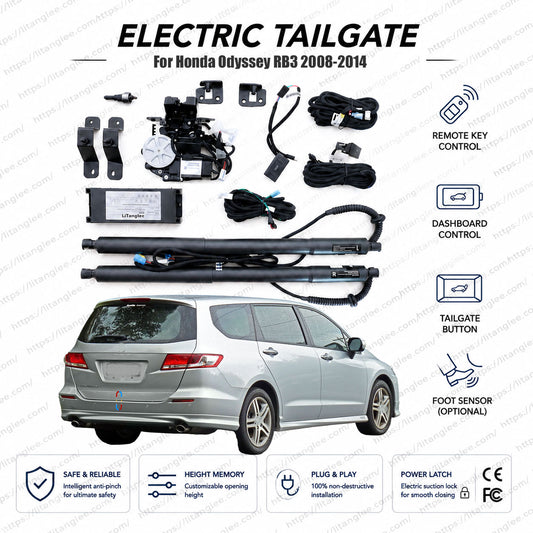 Für Honda Odyssey RB3 Serie 2008-2014 Smart Power Heckklappenlift-Kit von LiTanglee® | Smart Elektrischer Kofferraumöffner | Passend für Odyssey Absolute, M, L, Luxury Ausführungen, RB3 Chassis | Zwei Federbeine | CE-zertifiziert