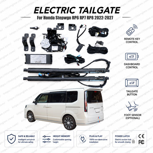 For Honda Stepwgn RP6 RP7 RP8 2022-2026 Smart Power Tailgate Lift Kit by LiTanglee® | Smart Electric Trunk Opener | Fits Stepwgn Spada, Air, Premium Line, e:HEV Hybrid | Heavy-Duty Dual Struts | CE Certified