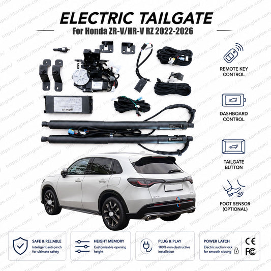 For Honda ZR-V / HR-V (North America) RZ Series 2022-2026 Smart Power Tailgate Lift Kit by LiTanglee® | Smart Electric Trunk Opener | Fits ZR-V LX, Sport, EX-L, e:HEV Hybrid, RZ1, RZ2, RZ3, RZ4, RZ5, RZ6 | Dual Struts | CE Certified
