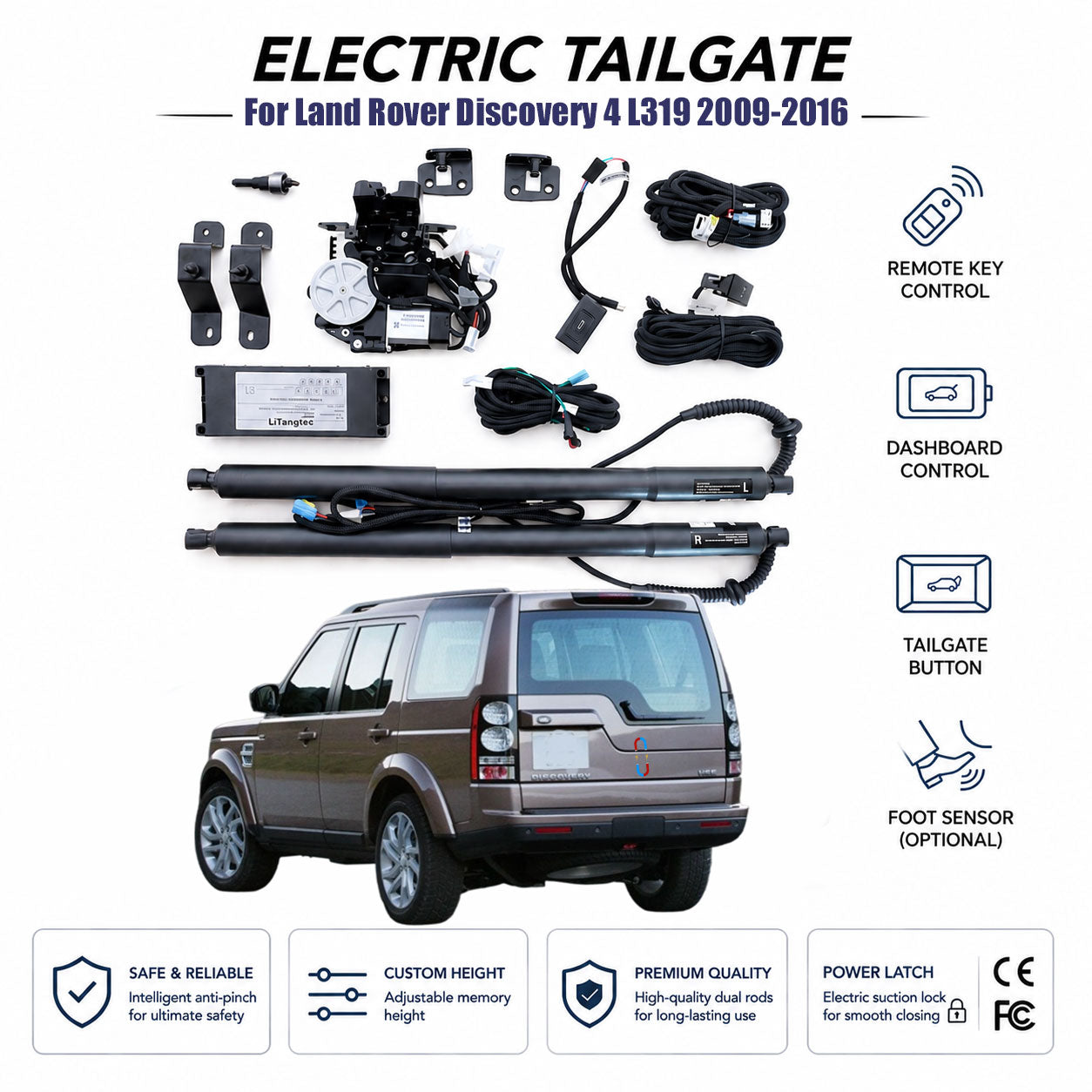 Für Land Rover Discovery 4 L319 2009-2016 Automatisches elektrisches Heckklappen-Lift-Kit | Elektrischer Kofferraumöffner | Ultra-leise | OEM-Passform & CE-zertifiziert