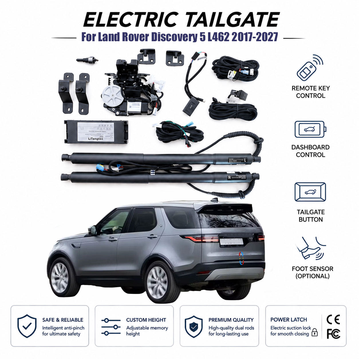For Land Rover Discovery 5 L462 2017-2026 Automatic Power Tailgate Lift Kit | Electric Trunk Opener | Ultra-Silent | OEM Fit & CE Certified