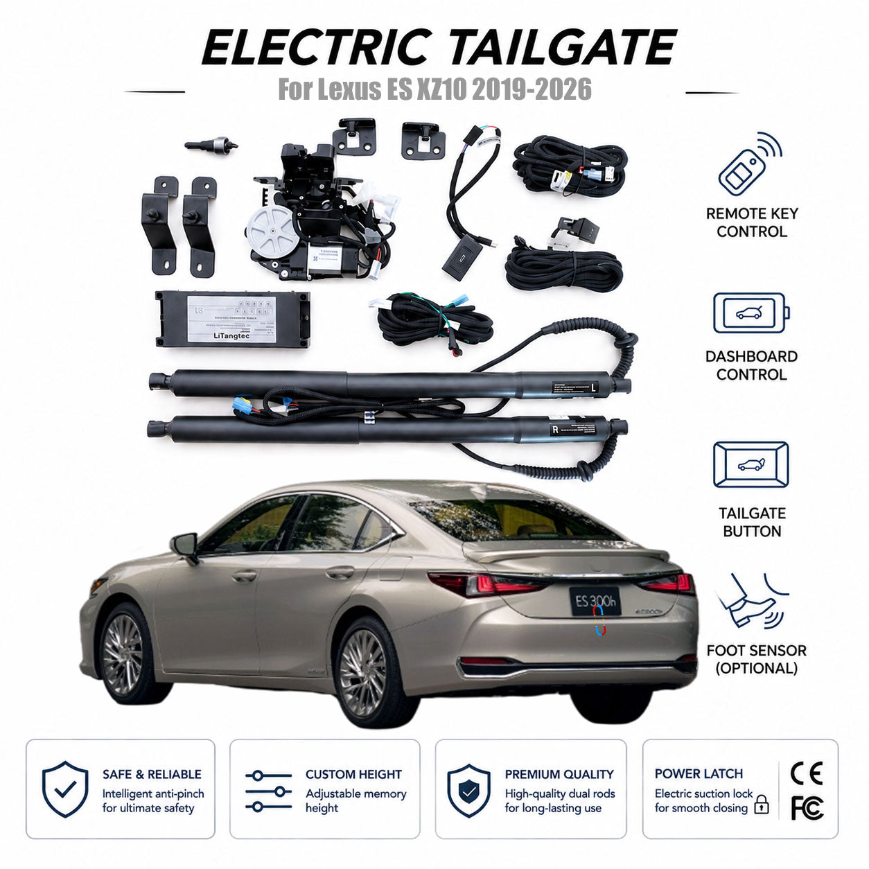 Für Lexus ES XZ10 2019-2026 Automatisches Power Heckklappenlift-Kit | Elektrischer Kofferraumöffner | Ultraleise | OEM-Passform & CE-zertifiziert