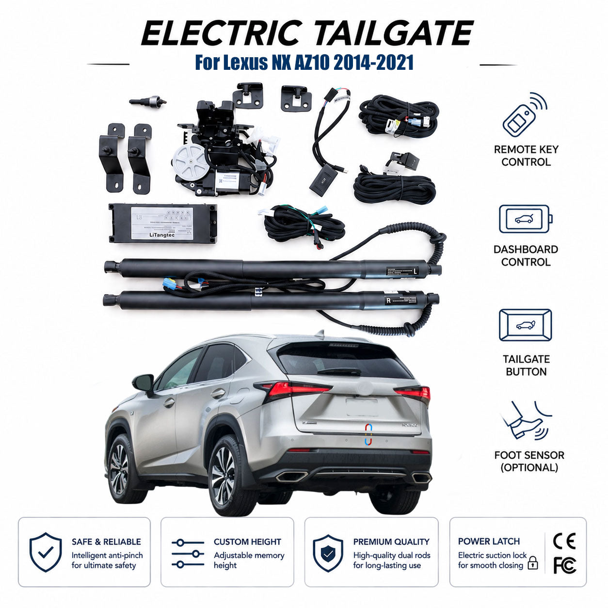 For Lexus NX AZ10 2014-2021 Automatic Power Tailgate Lift Kit | Electric Trunk Opener | Ultra-Silent | OEM Fit & CE Certified