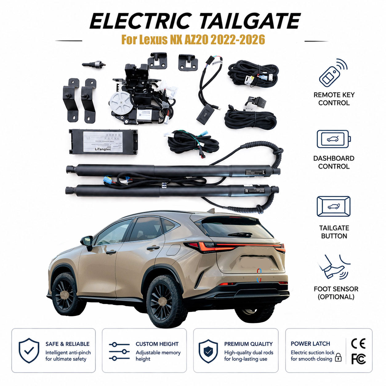 For Lexus NX AZ20 2022-2026 Automatic Power Tailgate Lift Kit | Electric Trunk Opener | Ultra-Silent | OEM Fit & CE Certified