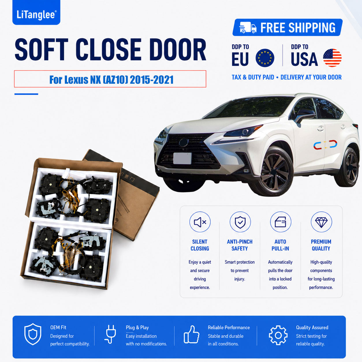 For Lexus NX (AZ10) Electric Soft Close Door Upgrade Kit - LiTanglee
