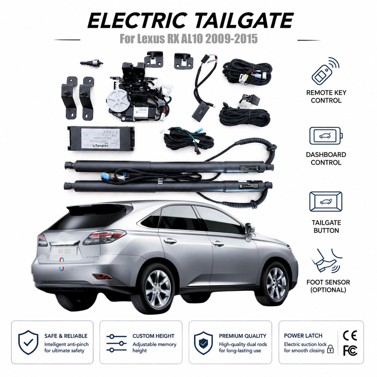 Für Lexus RX AL10 2009-2015 Automatisches Heckklappen-Liftsystem | Elektrischer Kofferraumöffner | Ultra-leise | OEM Passform & CE-zertifiziert