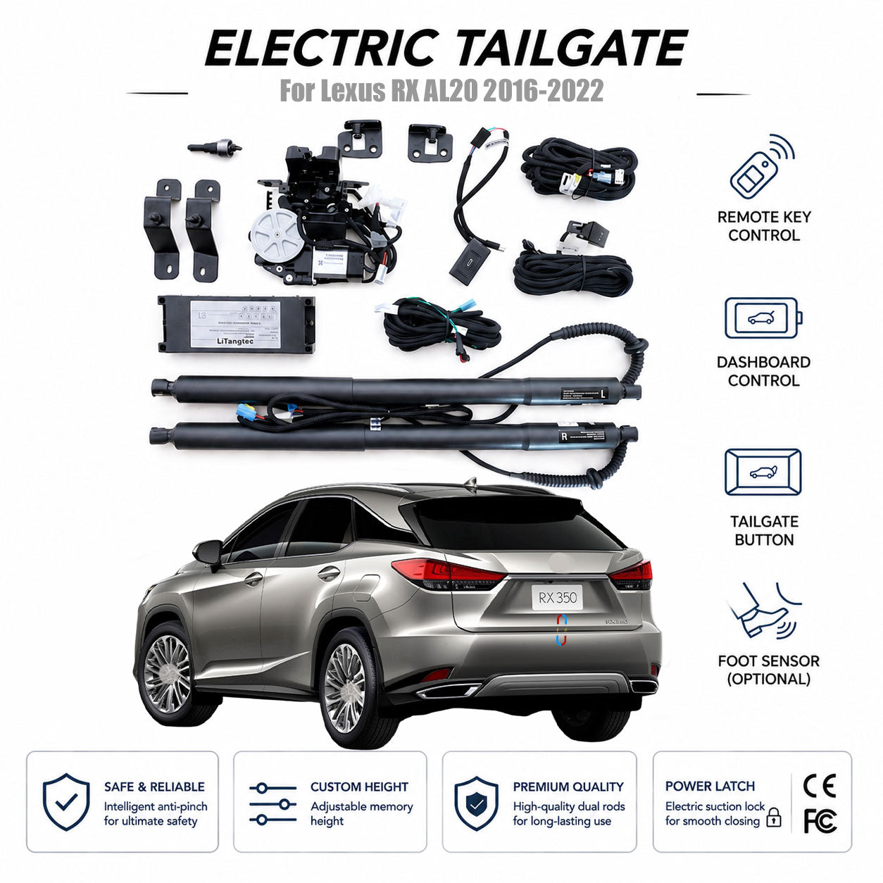 For Lexus RX AL20 2016-2022 Automatic Power Tailgate Lift Kit | Electric Trunk Opener | Ultra-Silent | OEM Fit & CE Certified