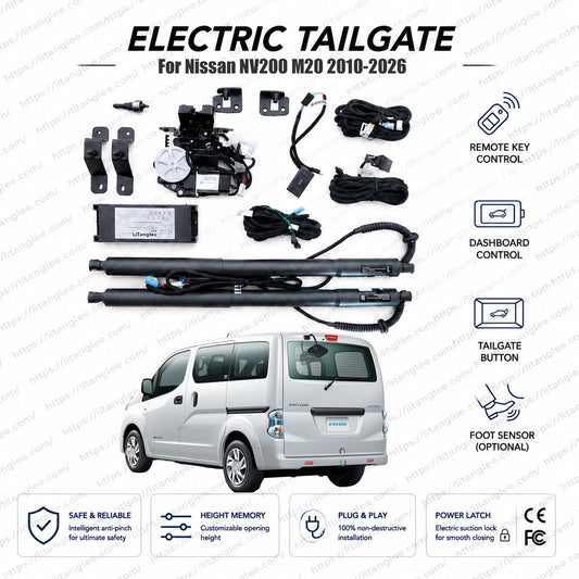 For Nissan NV200 M20 Series 2010-2026 Smart Power Tailgate Lift Kit by LiTanglee® | Smart Electric Trunk Opener with Soft Close | Fits NV200 Van, Wagon, Combi, M20 Chassis | Heavy-Duty Dual Struts | CE Certified