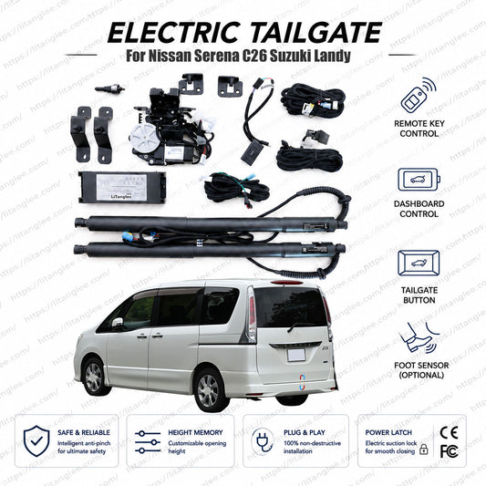 For Nissan Serena C26 / Suzuki Landy 2011-2016 Smart Power Tailgate Lift Kit by LiTanglee® | Smart Electric Trunk Opener with Soft Close | Fits Serena Highway Star, Rider, Landy, C26 Chassis | Dual Struts