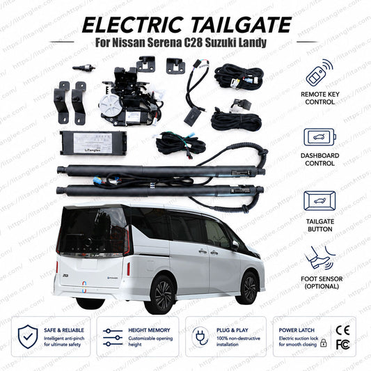 For Nissan Serena C28 2022-2026 Power Tailgate Lift Kit by LiTanglee® | Smart Electric Trunk Opener with Soft Close | e-POWER & ProPILOT Compatible | Dual Struts