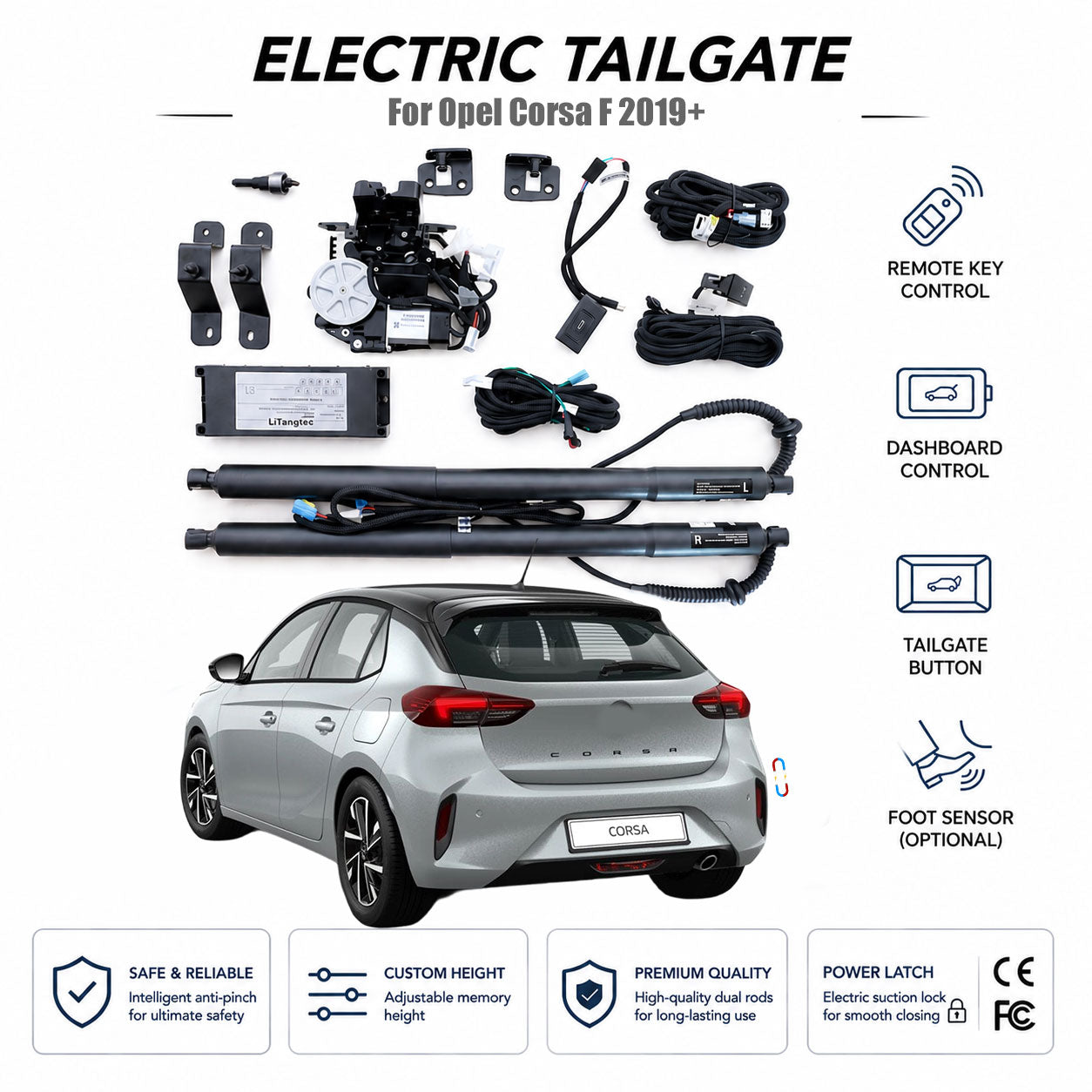 Für Opel Corsa F 2019+ Automatische elektrische Heckklappe | Elektrische Kofferraumöffnung | OEM-Passform & CE-zertifiziert