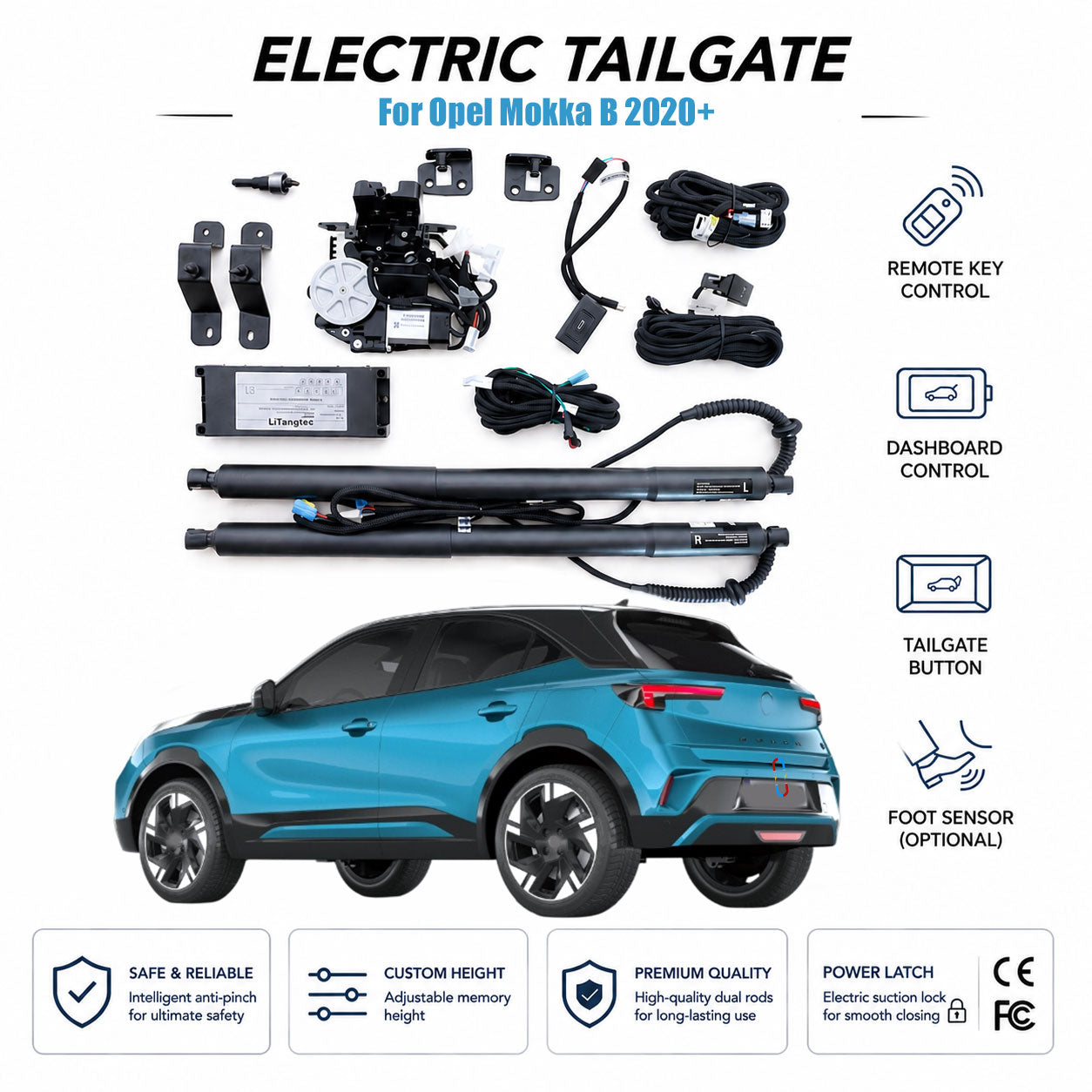 Für Opel Mokka B 2020+ Elektrische Heckklappenlift | Elektrischer Kofferraumöffner | OEM-Passform & CE-zertifiziert